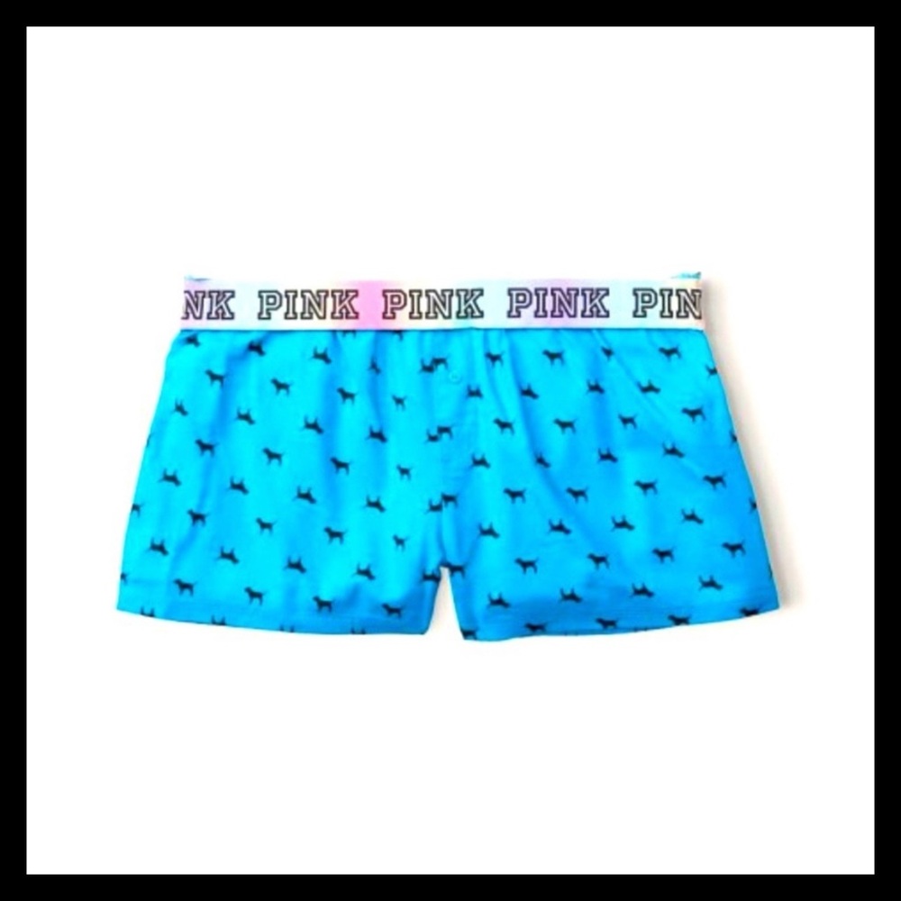💕ⓅⒾⓃⓀ ⓋⓈ Dog Logo Flannel Boxy Sleep Shorts NWT💕